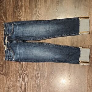 ❤ AG ADRIANO GOLDSCHMIED STEVIE SLIM STRAIGHT CUFFED CROPPED JEANS, 10 (30)